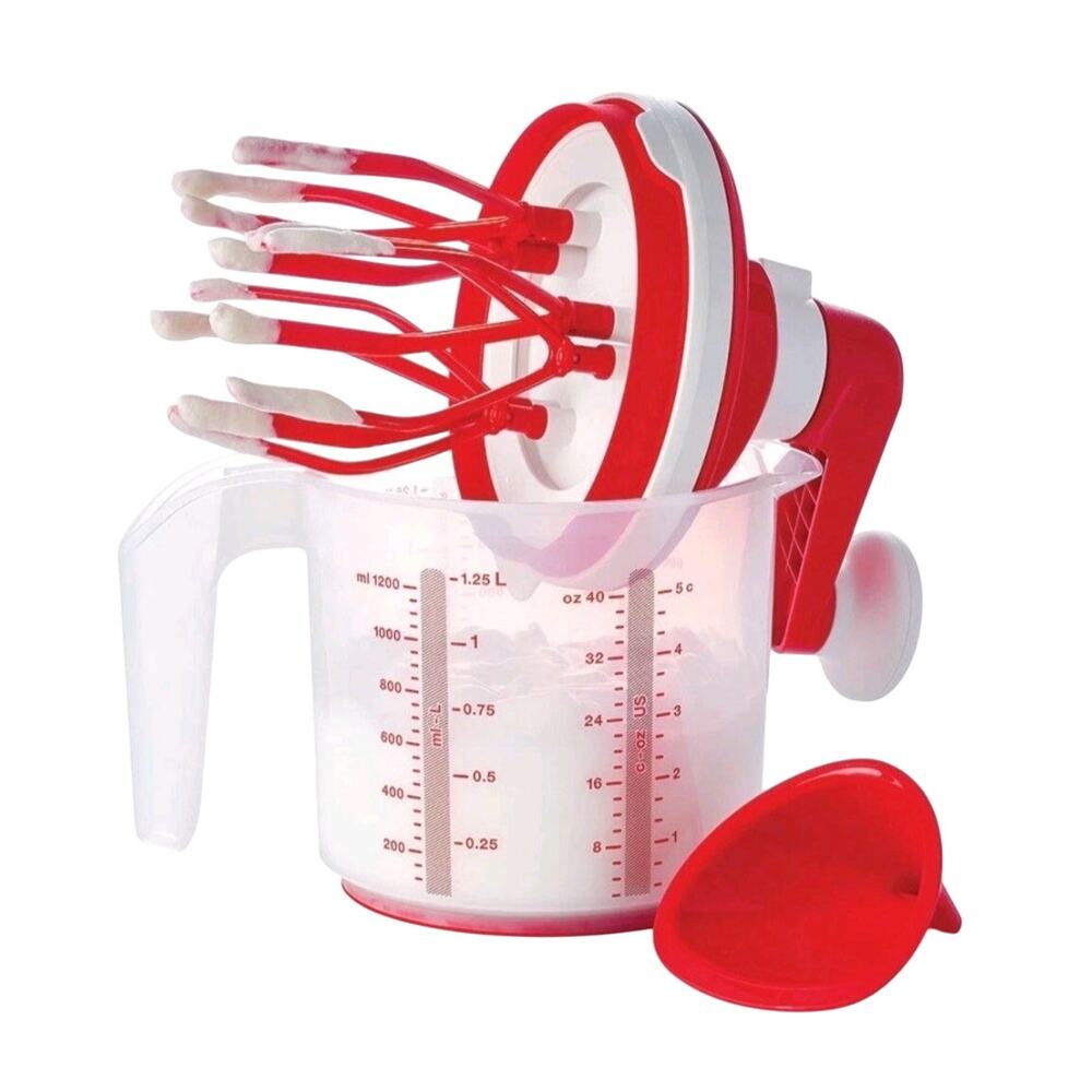 Tupperware EZ Speedy Mixer Chili Red Manual Hand Mixer 1.25L/5Cup Jug